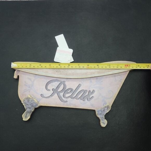 Wooden Bathroom Bath Relax Sign - Picture 2 of 3